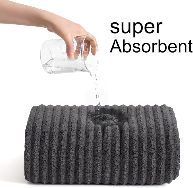 40x80 Inches Bath Sheets Towels for Adults Luxury Microfiber Extra Large Bath Towels for Bathroom Super Soft Absorbent Quick Dry with Hanging Loop (Charcoal Grey, 2PCS)