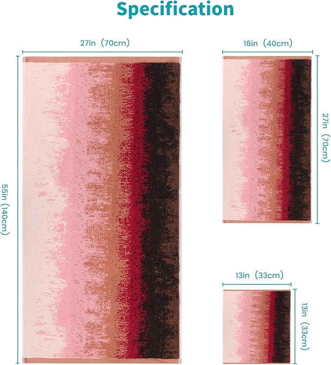 SEMAXE 12-Piece Family Bathroom Towel Set - 100% Cotton, 4 Bath Towels, 4 Hand Towels, 4 Washcloths, Ultra-Soft and Super Absorbent, Lighter Weight