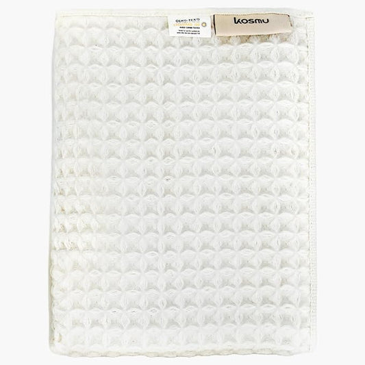 Luxury Organic Japanese Cotton Waffle Bath Towel | Thick, Absorbent, Quick Dry Bathroom Towels for Shower, Sauna, Onsen| Hotel & Spa Quality, Gift-Ready (Shell White, Hand Towel, 32" x 16")