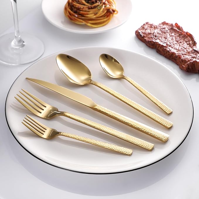 Silverware Set of 40 Stainless Steel Flatware Set for 8 Includes Forks Spoons Knives Kitchen Cutlery Sets for Home Restaurant Hotel