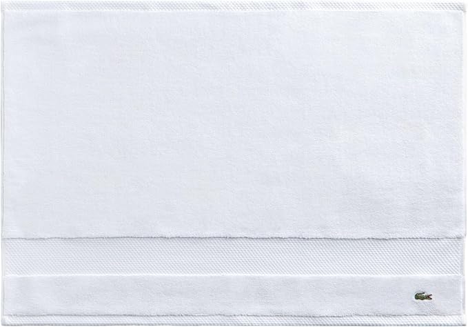 Lacoste Heritage 100% Supima Cotton Tub Mat, White, 21" x 31" – Highly Absorbent & Quick Drying, Premium Super Soft Bath Towel, Bathroom Essential, Gift for All Occasions, Machine Washable