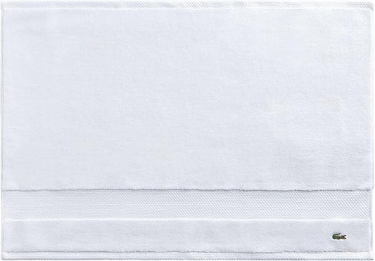 Lacoste Heritage 100% Supima Cotton Tub Mat, White, 21" x 31" – Highly Absorbent & Quick Drying, Premium Super Soft Bath Towel, Bathroom Essential, Gift for All Occasions, Machine Washable