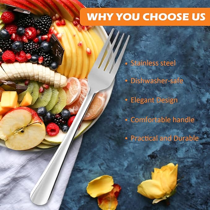 120 PCS Dinner Fork Set - Windsor Stainless Steel Silverware Fork 7.1 Inch with Dishwasher Safe Flatware Forks for 120, Table Forks for Home, Kitchen or Restaurant