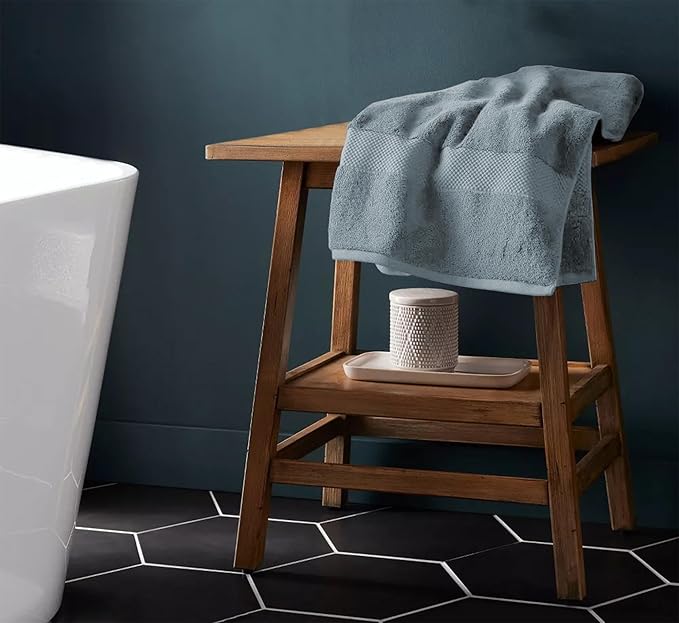 Delara 100% Organic Cotton Towels 650 GSM Plush Feather Touch Quick Dry Towel, 6-Piece Towel Set GOTS Certified, Oeko-Tex Green Certified, 1 Bath Towel, 1 Bath Sheet, 2 Hand Towels & 2 Wash Cloths