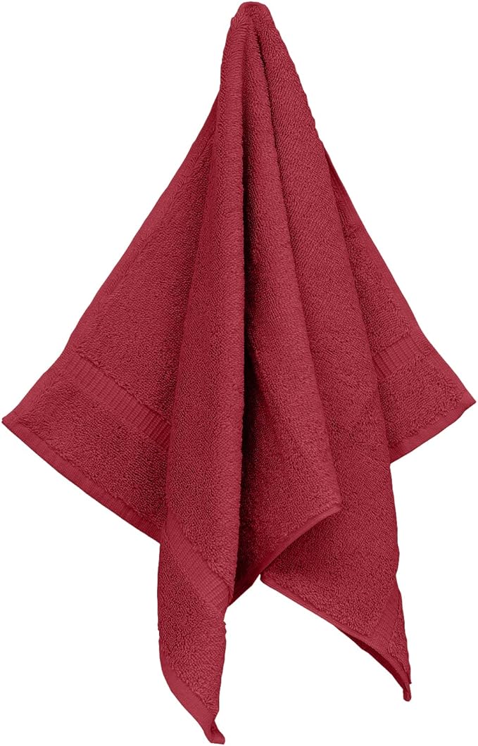 Luxury Hotel & Spa Quality, Quick Dry 100% Turkish Cotton 700 GSM, Eco Friendly Towel, for Bathroom, Gymand Kitchen Dobby Border Soft Hand Towel Set 16 X 30, Cranberry, Hand Towels - Set of 6