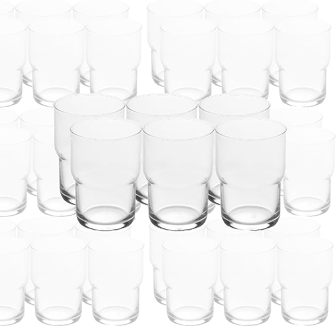 LEMONSODA Stackable Iced Coffee Glasses Set of 6, 48-15 and 21oz Drinking Glasses for Lattes, Tea, Coffee, and Water (15oz, Set of 48)(2094)