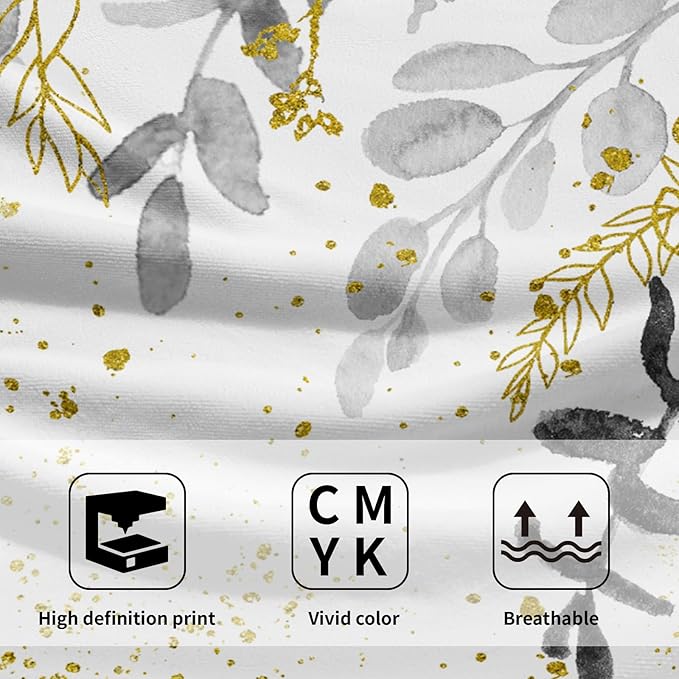 Imiss Grey Eucalyptus Sage Leaves Hand Towels Set of 2,Watercolor Plant Leaves Face Towel Guest Washcloth 14.4 x 28.3 Inch Nature Seasonal Decor Towel for Gym,Spa,Hotel