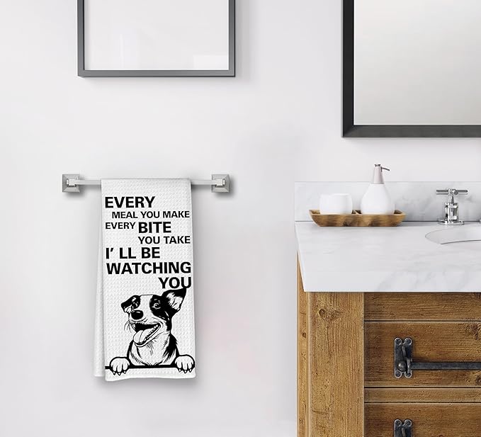 Every Meal You Make Every Bite You Take Kitchen Towels, Funny Hand Towels, Dog Decorative Dish Towels, Dog Decor, Jack Russell Terrier Gifts, Jack Russell Terrier Hand Towels for Bathroom