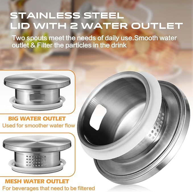 2 Liters/68oz 2 Pack Stripes Glass Pitcher with Lid and Handle for Fridge Door, Aofmee Borosilicate Glass Heat Resistant Dishwasher Safe Iced Tea Jar, Carafe with Scale Line for Hot/Cold Beverage