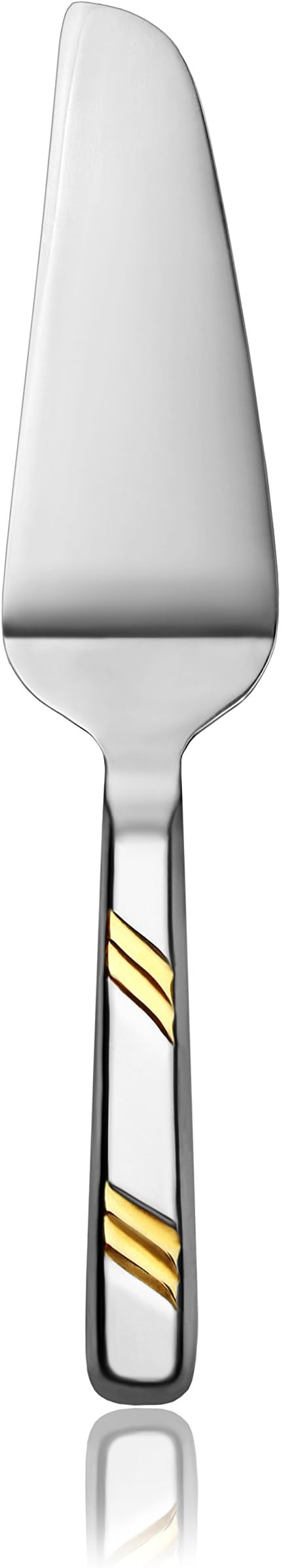 New Star Foodservice Hollow Handle Notched Serving Spoon (Gold, Cake Server (10.75-Inch))