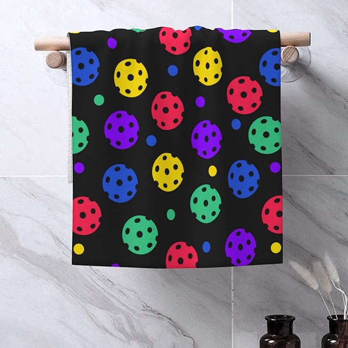 Pickleball Balls Hand Towel for Bathroom Set of 2 Hand Bath Towels Soft Absorbent Decorative Towels for Bathroom Kitchen Yoga Home Decor 14 x 28 in