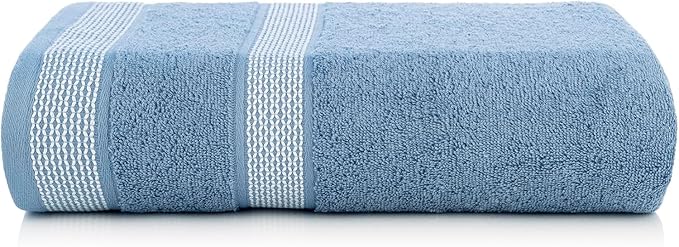 CASA COPENHAGEN Solitaire Mix 6 Pieces Towel Set- Grey Violet + Dusty Blue, 600 GSM 2Bath Towel 2Hand Towel 2Washcloth, Designed in Denmark Made of Soft Egyptian Cotton for Bathroom, Kitchen & Shower