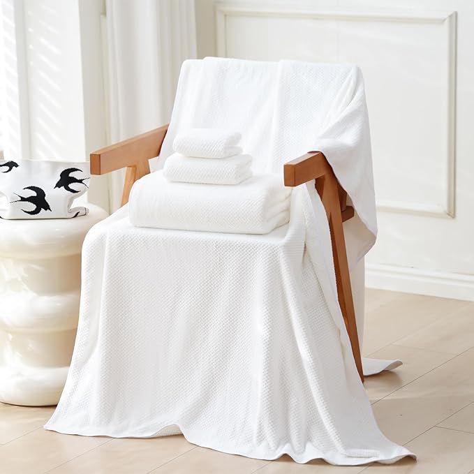 40x80 Inches Bath Sheets Towels for Adults Oversized Bath Towels Extra Large Luxury Super Soft Absorbent Quick Dry Microfiber (White,1PCS)