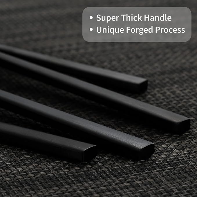 40-Piece Black Silverware Set, Rectangular Flatware Set for 8, Matte Stainless Steel Cutlery Set, Home Essentials and Kitchen Utensils Set, for Restaurant, Party And Wedding, Dishwasher Safe