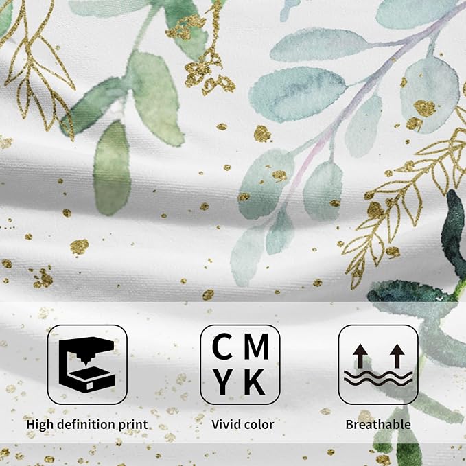 Imiss Eucalyptus Leaves Hand Towels 14.4 x 28.3 Inch Set of 2 Green Sage Leaf Bath Fingertip Towel Soft Watercolor Botanical Decor Spring Guest Towels for Gym,Spa,Hotel,Bathroom