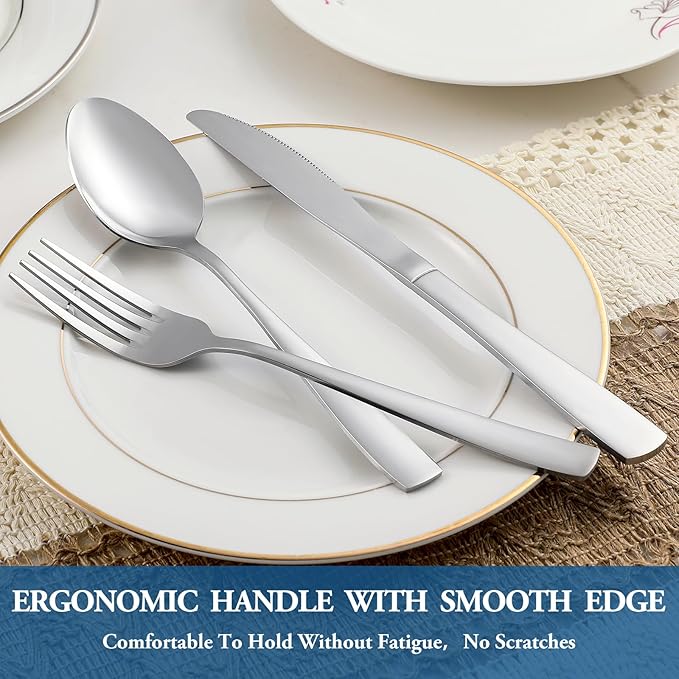 12 Piece Dessert Forks Set, Food-Grade Stainless Steel Silverware Forks, Salad Forks, Metal Forks for Home, Kitchen or Restaurant, Mirror Polished, Dishwasher Safe - 8 Inch