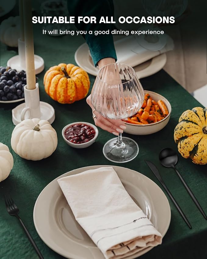 EUIRIO 40-Piece Matte Grey Black Silverware Set, Modern Flatware Set for 8, Premium Stainless Steel Cutlery Set with Forks Spoons and Knives, Heavy Duty Kitchen Utensil Sets, Dishwasher Safe