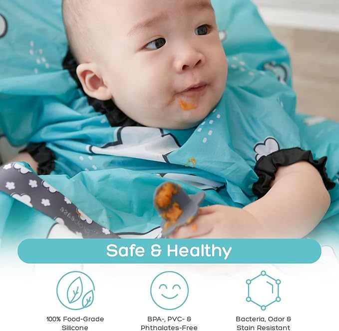 Grabease Baby Spoon - Silicone Feeding Spoons 2-Pack Teal & Gray - Soft Utensils for Babies & Toddlers - Dishwasher-Safe, Easy-Grip