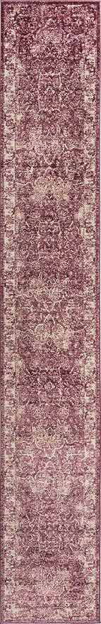 Unique Loom Isabella Collection Area Rug - Adjani (2' 7" x 16' 5" Runner, Purple/ Ivory)