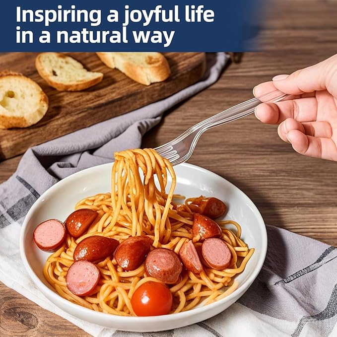 350pc Heavy Duty Plastic Silverware Set: 150 Forks/150 Spoons/50 Knives | Commercial Plastic Forks Spoons Knives BPA-Free & Temp-Resistant | Bulk Disposable for Party Catering Events