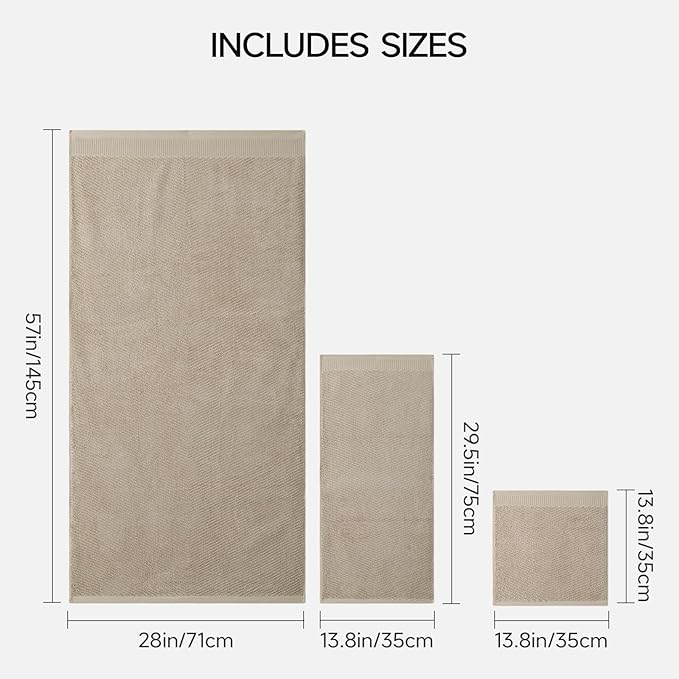 REDKISS 8-Piece Premium Towel Set, 2 Bath Towels, 2 Hand Towels, 4 Washcloths, 100% Cotton, Quick Dry, Highly Absorbent Towels for Bathroom, Gym, Hotel, Spa, Dark Coffee