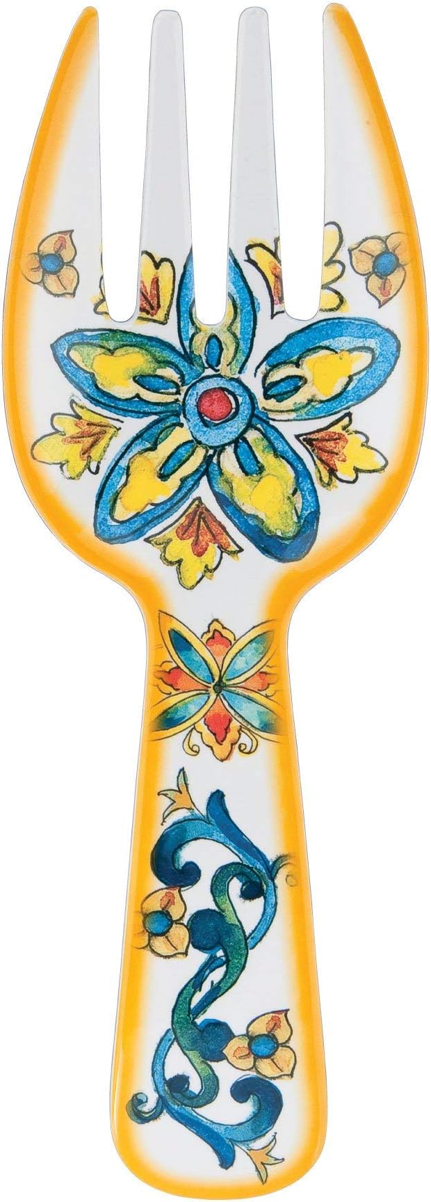 UPware Chianti Melamine Salad Servers, Serving Utensil Set, Includes Serving Fork and Spoon for Tossing Salad, Pasta, Multicolor, 10.75 Inch, Set of 2