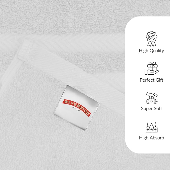 RIVERSIDE Pack of 2 Extra Large Bath Sheets 35 x 70 Inches - 100% Ring Spun Cotton Hotel Quality Oversized Bath Towels - Super Soft, Highly Absorbent & Quicker to Dry - White