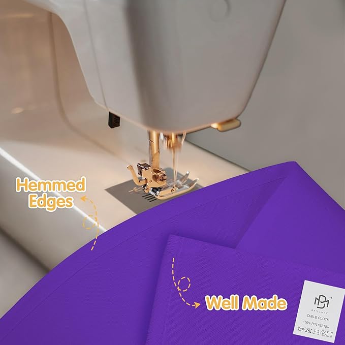 BRILLMAX 6 Pack Purple Tablecloths for 8 Foot Rectangle Tables 90 x 156 Inch - 8ft Rectangular Bulk Linen Polyester Fabric Washable Cloth Cover for Wedding Reception Banquet Birthday Party