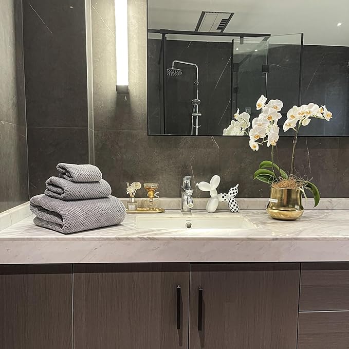 Oversized Bath Towels Extra Large 40x80 Inches Bath Sheets for Adults Super Soft Quick Dry Highly Absobent Microfiber Shower Towels (Grey,6 Piece)…