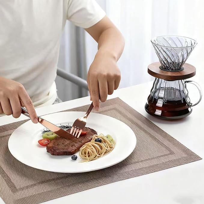 Rosegold 30 Piece Silverware Set,Stainless Steel Flatware Set for 6,18/0 Rust-Proof Cutlery Set with Forks & Spoons,Mirror Polished Dishwasher Safe - Heavy Duty Tableware for Home & Dining