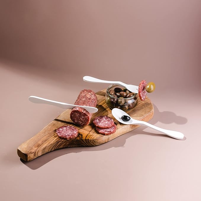 Knork Eco Astrik Plant Based Travel Set, 4 Piece (Eco Fork Knife Spoon With Carry Case, White and Gray