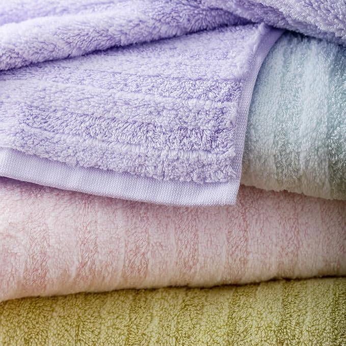 Vie Triomphe Facial Towels Washcloth (Pink+Purple+Yellow+Blue) Luxury Hand Towels for Bathroom,100% Cotton Quick Dry Absorbent Soft Hand Towel Set 13.38 * 31.49 Inch Wash Clothes;