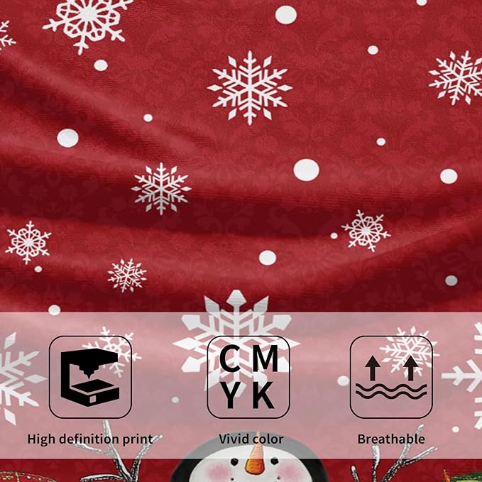 Imiss Winter Snowman Hand Towels 14.4 x 28.3 Inch Christmas Snowflakes Washcloth Winter Holiday Decor Bath Guest Fingertip Towel for Xmas Decorative Bathroom Home Guest Spa，Set of 2