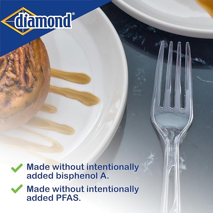 Diamond® All Occasion Clear Disposable Cutlery Set 288 Count (288 Forks Set)