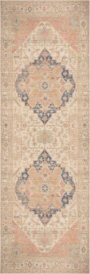 Nourison Home Vintage Washables Multicolor 2' x 6' Area Rug - Easy Clean, Non Shedding, Bed Room, Living Room, Dining Room, Kitchen (6' Runner)