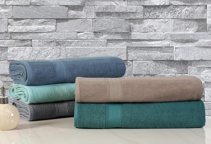 HILLFAIR 600 GSM- 40 x 80 Inches- 100% Cotton 2 Pc XXL Oversized Bath Towel Set- Soft Highly Absorbent Jumbo Bath Sheets Towels Sets- Quick Dry Oversized Bath Towel Sets for Hotel Spa Pool- Platinum