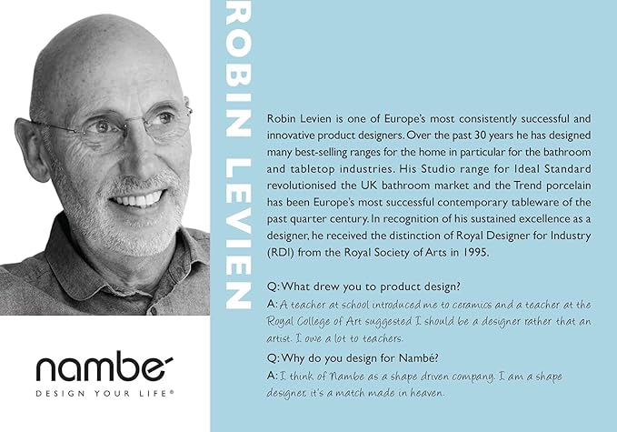 Nambe Portables 11" Round Serving Bowl - White Stoneware with Open Handle for Easy Serving & Carrying, Stackable Modern Tableware for Dining, Entertaining, Kitchen Storage, Stylish Home Accessory