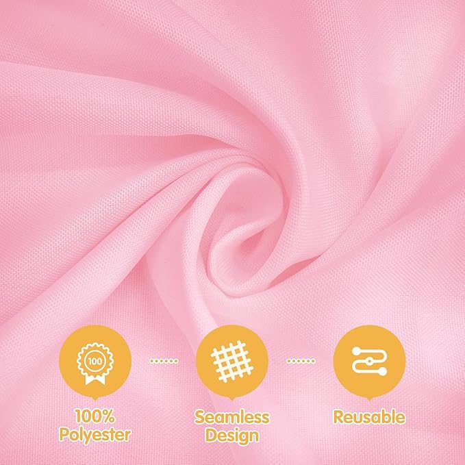 BRILLMAX 6 Pack Pink Tablecloths for 6 Foot Rectangle Tables 60 x 102 Inch - 6ft Rectangular Bulk Linen Polyester Fabric Washable Cloth Cover for Wedding Reception Banquet Birthday Party