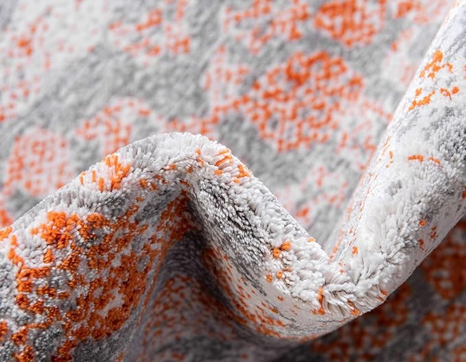 Unique Loom Traditional Classic Intricate Design Distressed Vintage Detail, Area Rug, 8' 0" x 11' 4", Terracotta/Gray