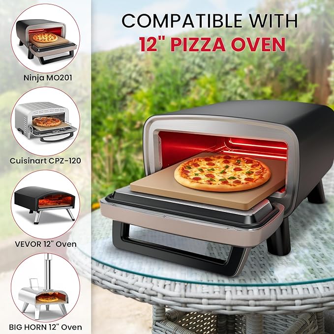 Unicook Pizza Stone for Oven and Grill, 12 inch Square Bread Baking Stone, Cordierite Baking Pan, Thermal Shock Resistant, Making Crispy Crust Pizzas, Bread, Cookie and More