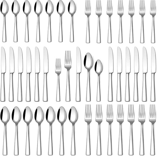 Stapava 30 Piece Silverware Set, Food-Grade Stainless Steel Flatware Sets for 6 Mirror Polished Cutlery Utensil Sets Include Dinner Knives Spoons and Forks Set Dishwasher Safe for Home Restaurant