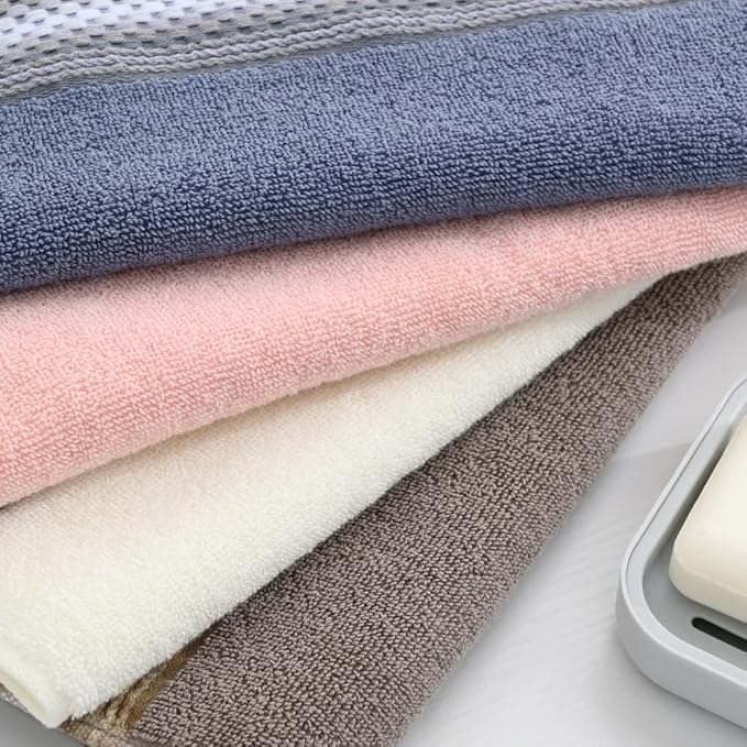 YiLUOMO Hand Towels Textured Striped Pattern 100% Cotton Soft Highly Absorbent Hand Towel for Bathroom 13 x 29 Inch (Brown, 2-Pack)