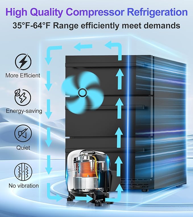 3-Tier Drawer Beverage Refrigerator, Hold 180 Cans 24 inch Undercounter & Built-in Beverage Fridge with Temperature Control, Waterproof Outdoor Freestanding Beverage Cooler for Home,Commercial Use