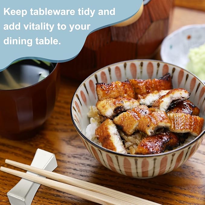 uxcell 2pcs Chopstick Rest, 304 Stainless Steel Chopsticks Holder 2"x0.7"x0.66", Household Tableware Kitchen Tools for Fork Teaspoon, Rose Gold