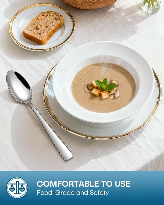 Stapava 20 Piece Silverware Set, Food-Grade Stainless Steel Flatware Sets for 4 Mirror Polished Cutlery Utensil Sets Include Dinner Knives Spoons and Forks Set Dishwasher Safe for Home Restaurant