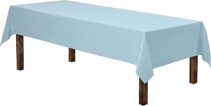 Gee Di Moda Rectangle Tablecloth - 60 x 102 Inch Baby Blue Table Cloth for 6 Foot Rectangle Tables - Heavy Duty Washable Fabric - for Holiday Party, Dinner, Weddings, Baby Shower & Events
