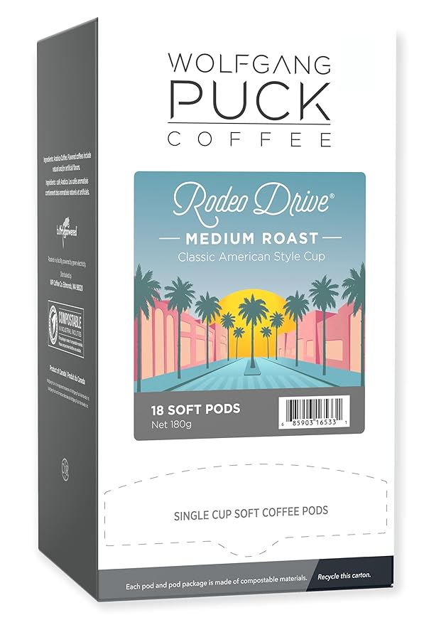 Wolfgang Puck Coffee 9.5 Gram Pods, Rodeo Drive, 18 Count