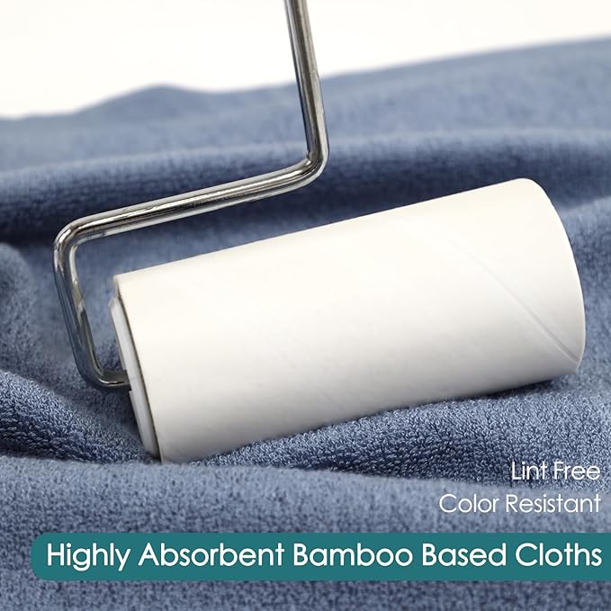 Reusable Makeup Remover Towels, 13x13 inch Extra Large Wash Cloths for Face and Body, Super Soft and Gentle Face Towel on Sensitive Skin, Easy to Rinse Fast Dry Denim Blue Facial Cleansing Cloths