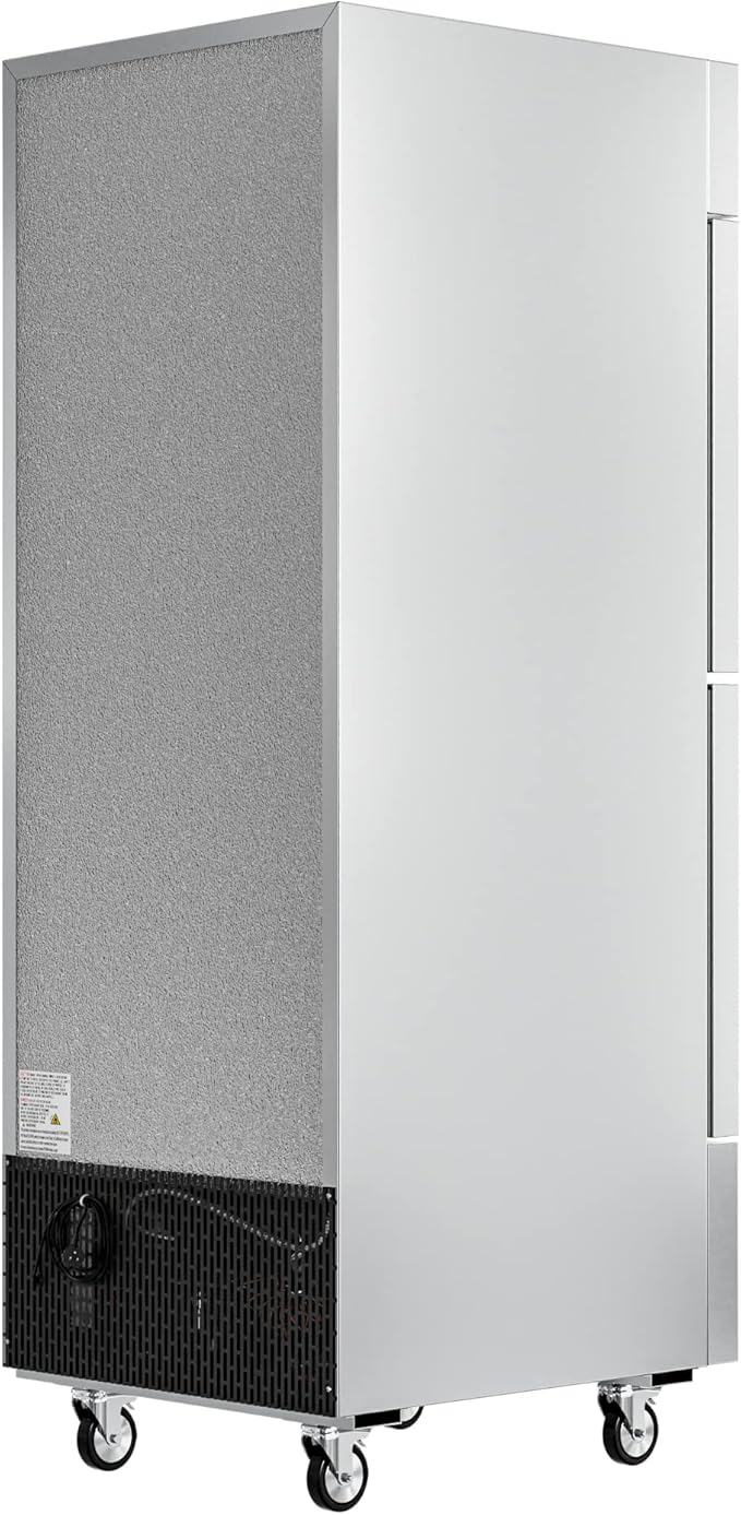 KoolMore Commercial Half Door Reach-in Freezer for Restaurant, Cafe, and Cold Food Storage, Stainless Steel Finish, Large 23 Cu. Ft. Capacity, Heavy Duty Kitchen Use (RIF-1D-SSHD), Silver