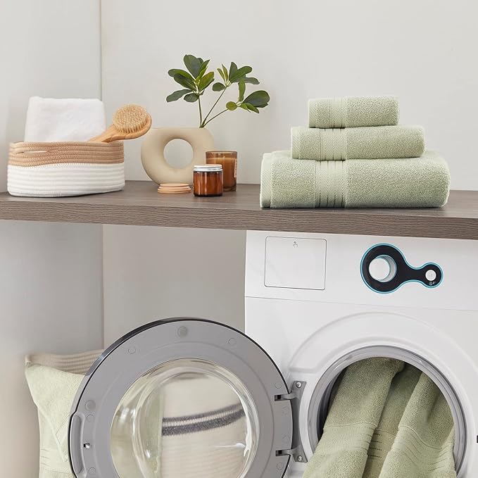 COZYART Sage Green Bath Towel Set for Bathroom Turkish Cotton Thick Soft Absorbent Durable 650 GSM Towel Sets of 6, 2 Large Bath Towels, 2 Hand Towels, 2 Washclothes